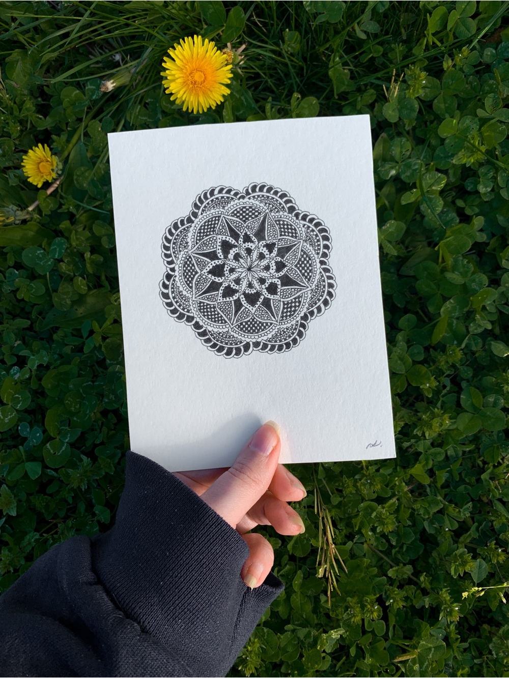 Mini detailed mandala art original drawing